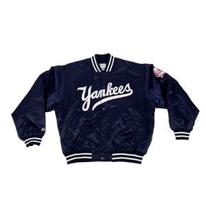 Vintage Y2K Majestic New York Yankees Satin Bomber Jacket